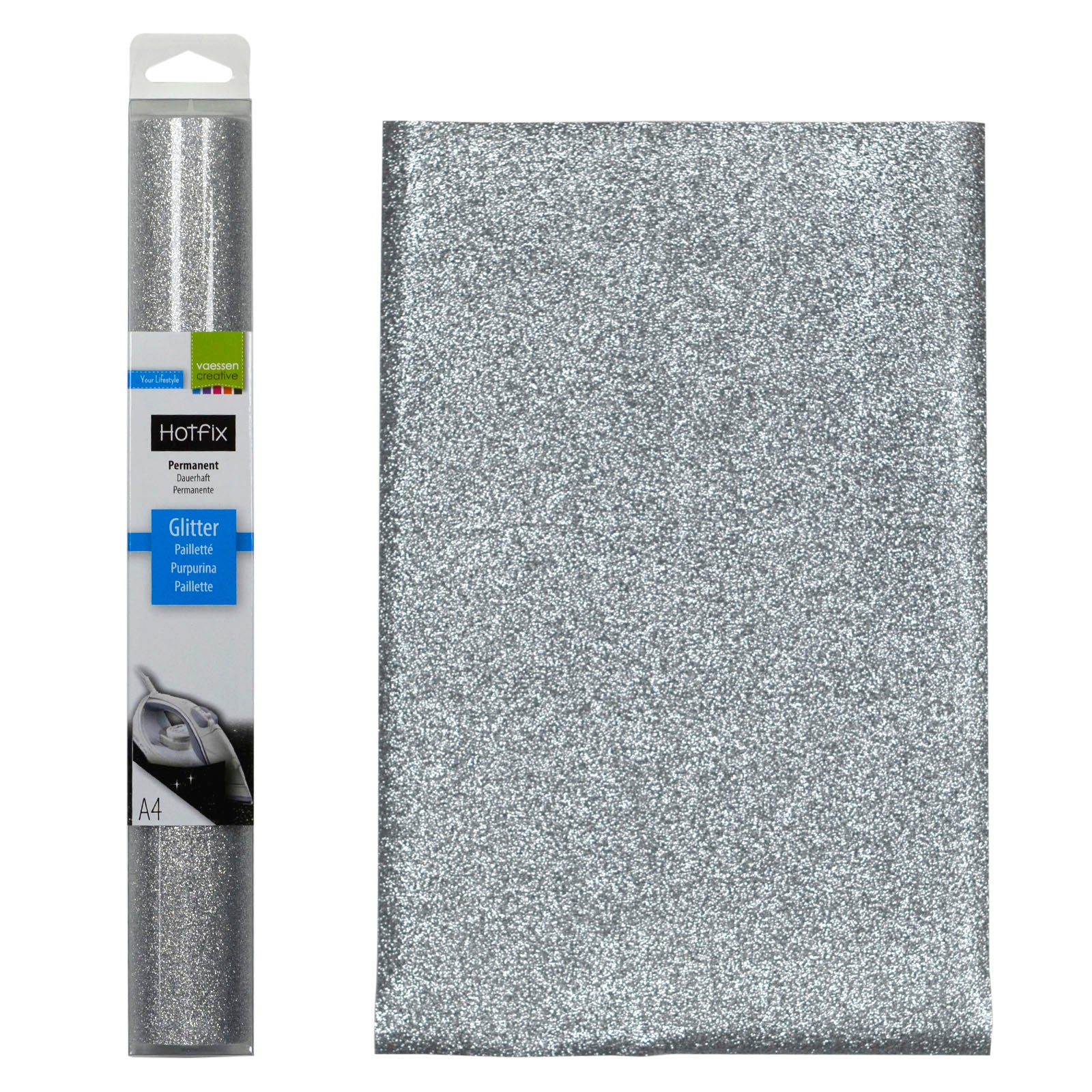 Vaessen creative • glitter flex a4 silver