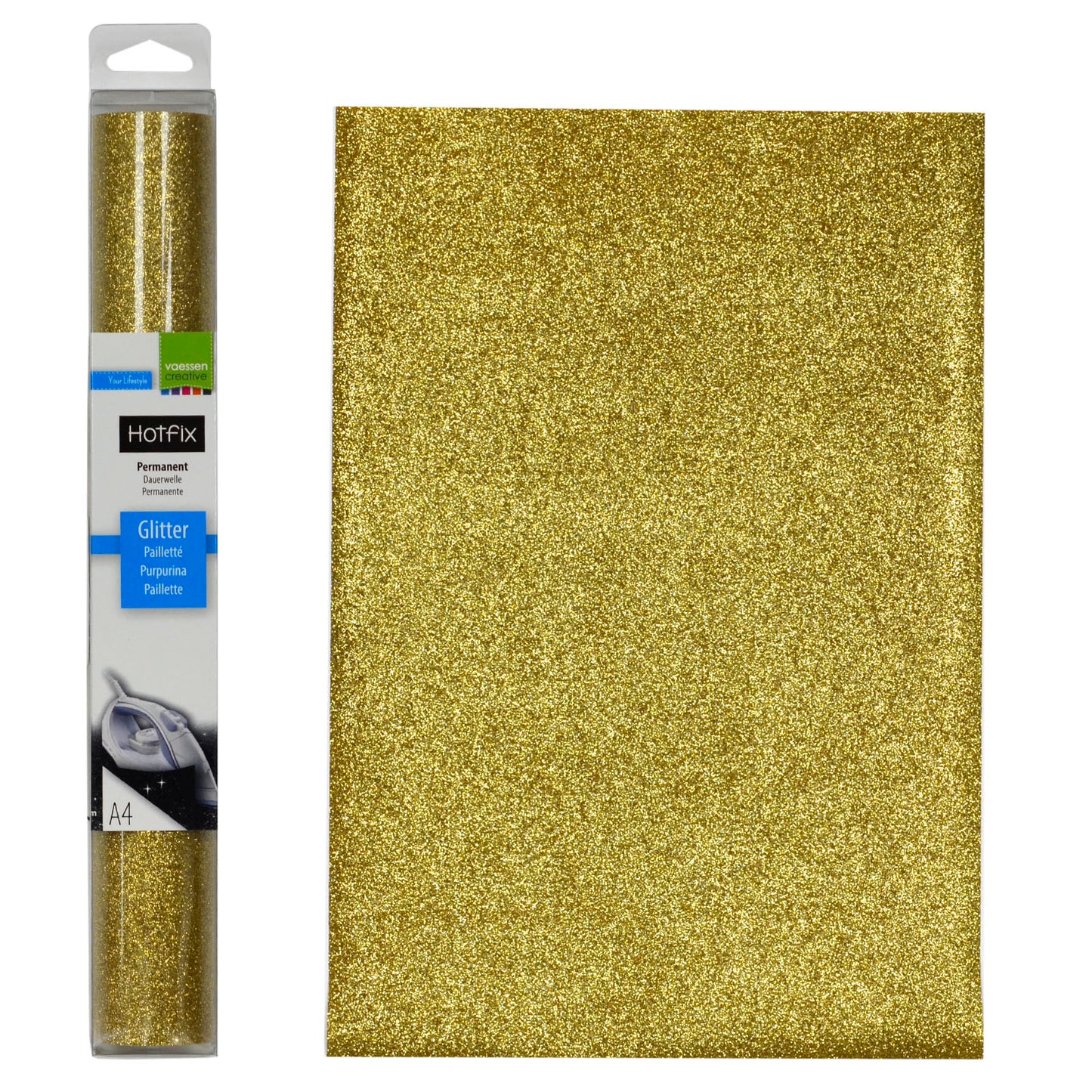 Vaessen creative • glitter flex a4 light gold