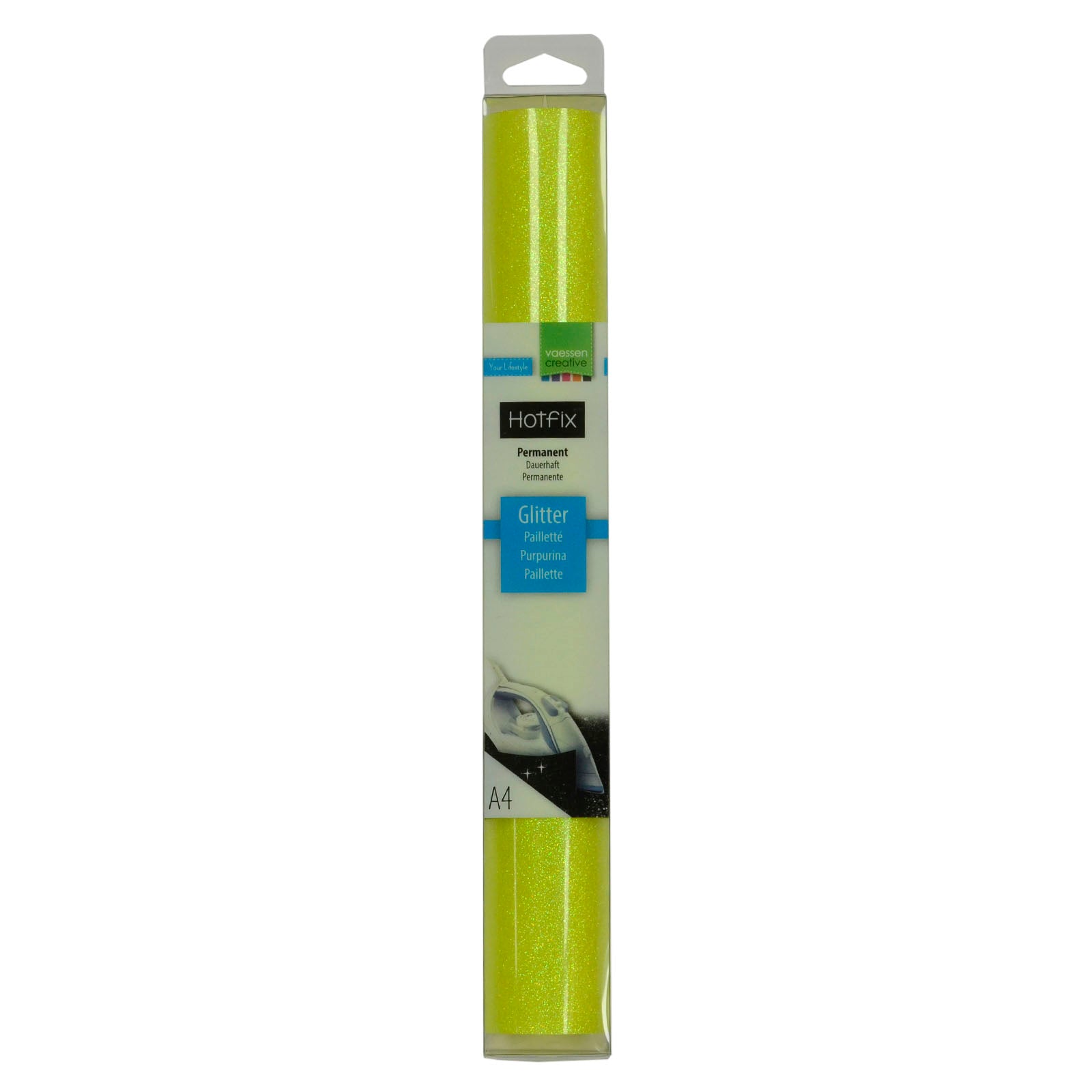Vaessen creative • glitter flex a4 fluor yellow