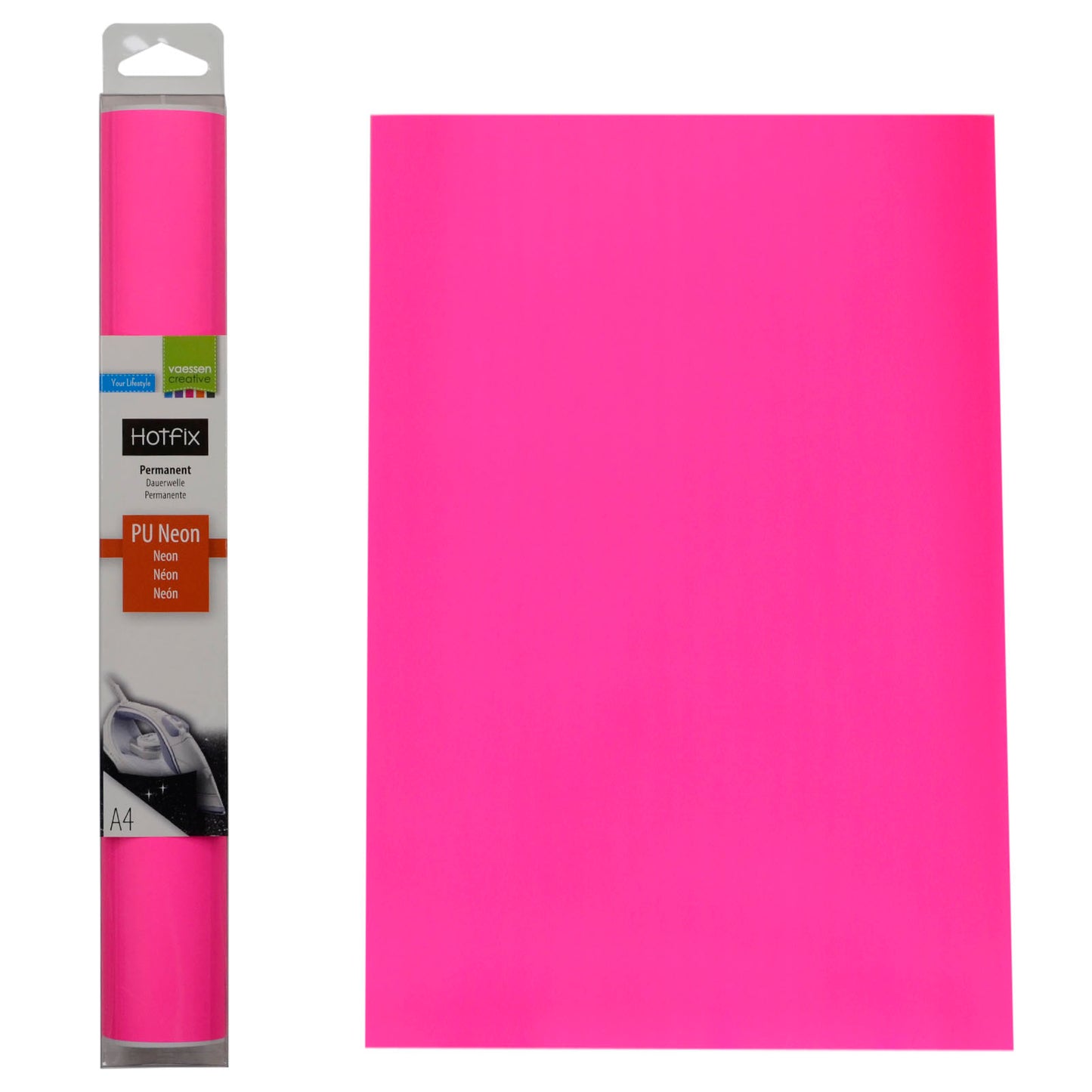 Vaessen creative • flexfolie pu neon a4 pink