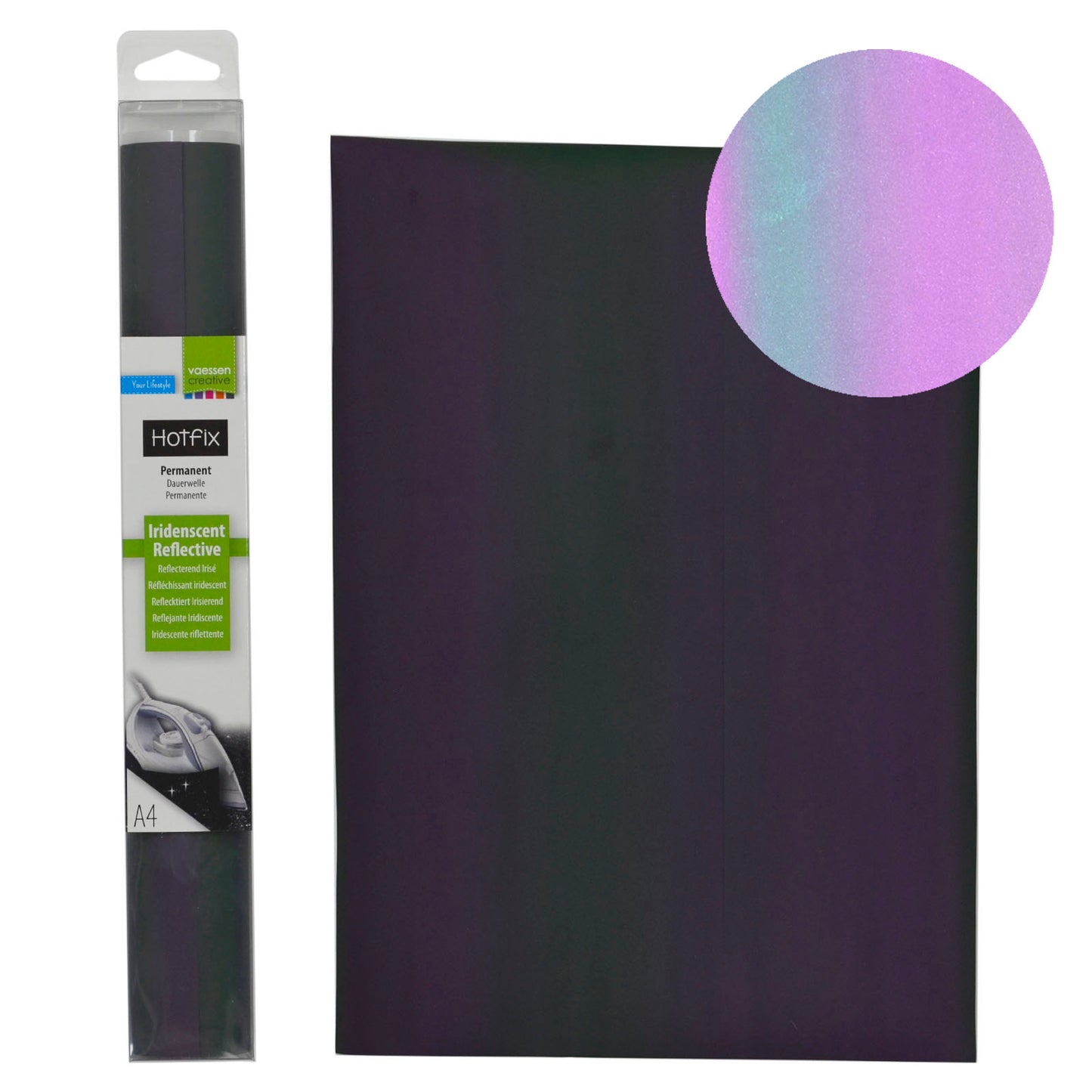Vaessen creative • hotfix a4 iridescent reflective rainbow
