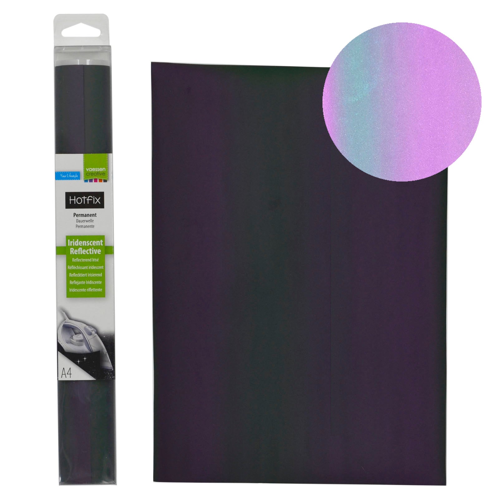 Vaessen creative • hotfix a4 iridescent reflective rainbow