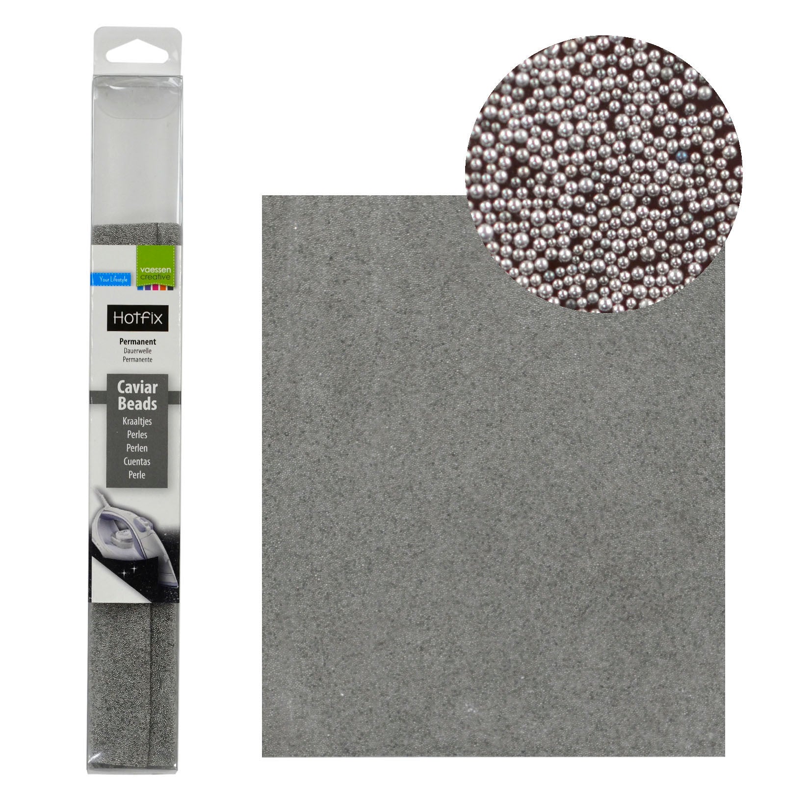 Vaessen creative • hotfix caviar beads silver 24x20cm