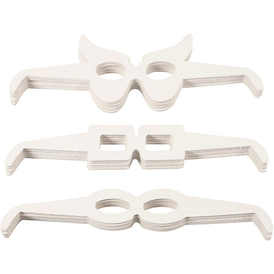 Brillen, h: 4,5-10 cm, l: 32 cm, wit, 160 stuk 1 doos