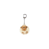 Pom pom sleutelhanger schaap blank 8x7,5cm - afbeelding 1