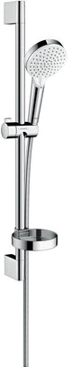 Hansgrohe crometta vario doucheset 65 cm - 2 straalsoorten - met zeepschaal - wit chroom - diameter handdouche 100 mm