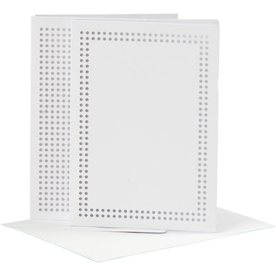 Creativ company kaarten om te borduren, afmeting kaart 10,5x15 cm, afmeting envelop 11,5x16,5 cm, wit, 6 set 1 doos