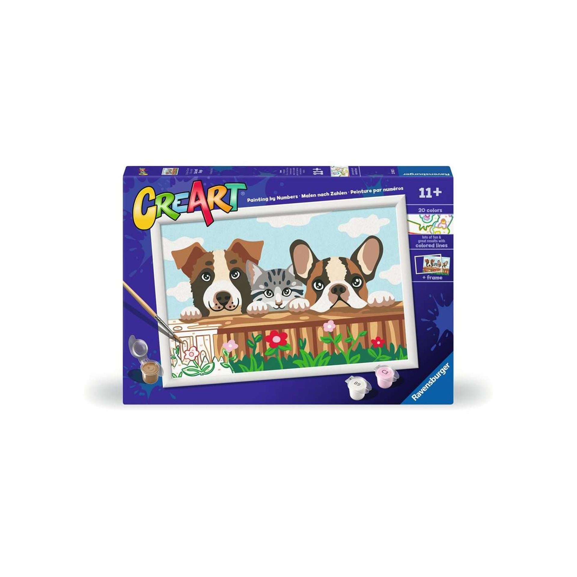 Ravensburger creart - cat and dogs - schilderen op nummer vanaf 11 jaar