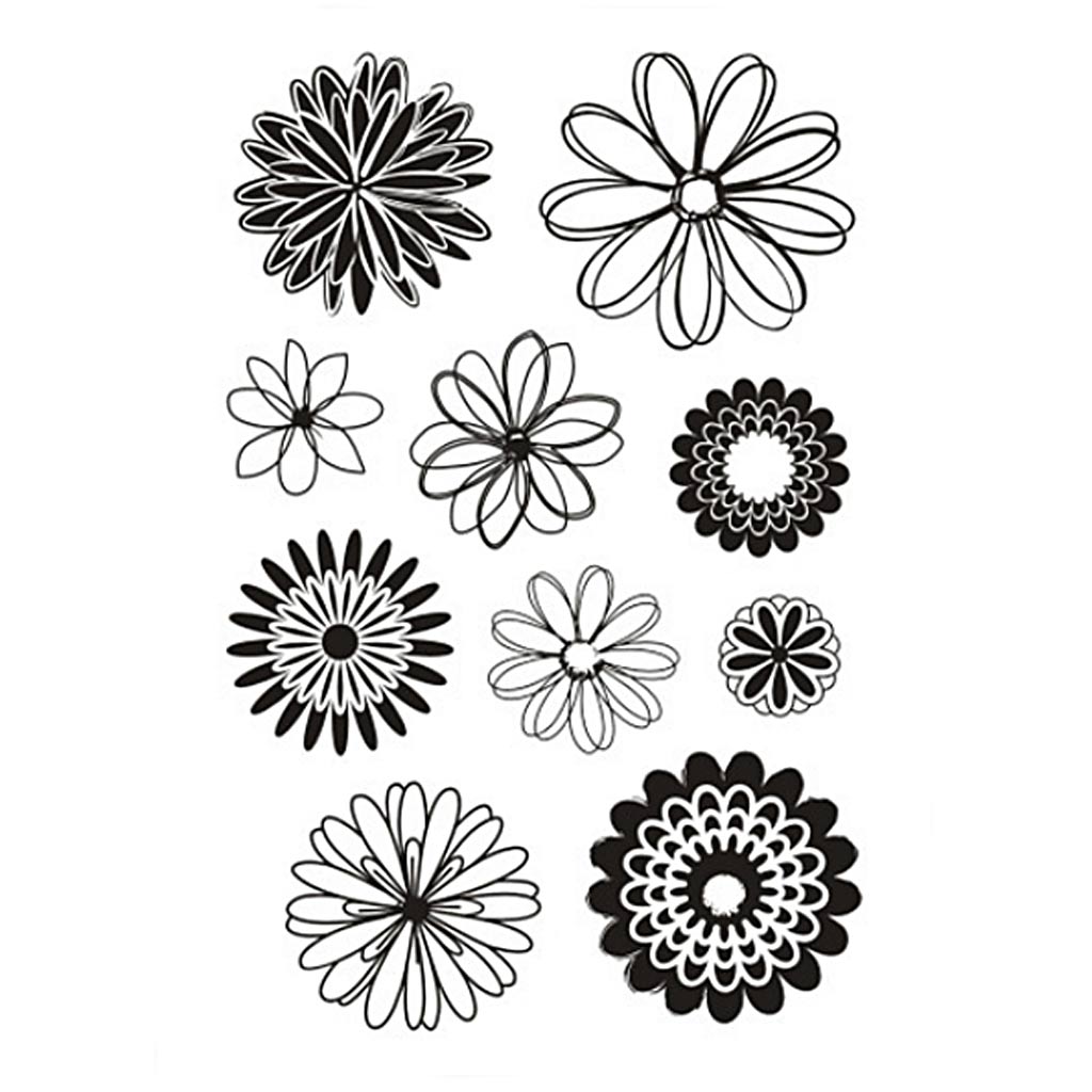 Creativ company silicone stempels bloemen, 1 vel