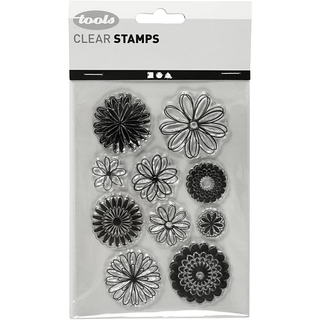 Creativ company silicone stempels bloemen, 1 vel