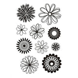 Creativ company silicone stempels bloemen, 1 vel - afbeelding 1