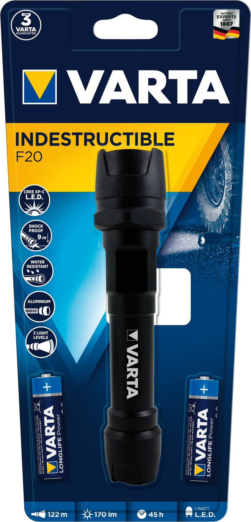 Varta taschenlampe indestructible f20 lamp indestructible f20