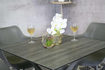 Sens tuintafel jasper 80x80cm donker grijs