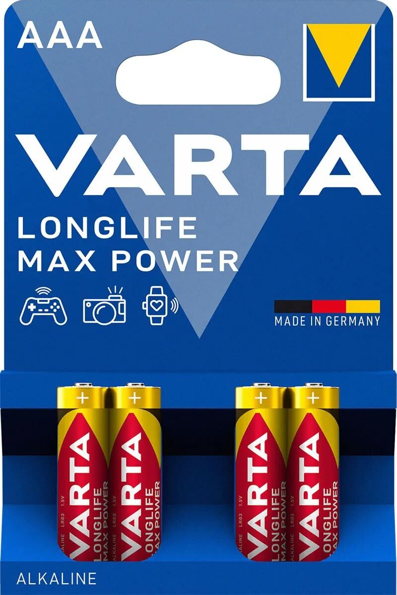 Varta accu longlife max power micro maxpower longlife 4er-sb aaa