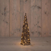 Anna's collection verlichte kegel 60led classicwarm 40cm werkt op 3xaa batterijen met 6uur timer - afbeelding 1
