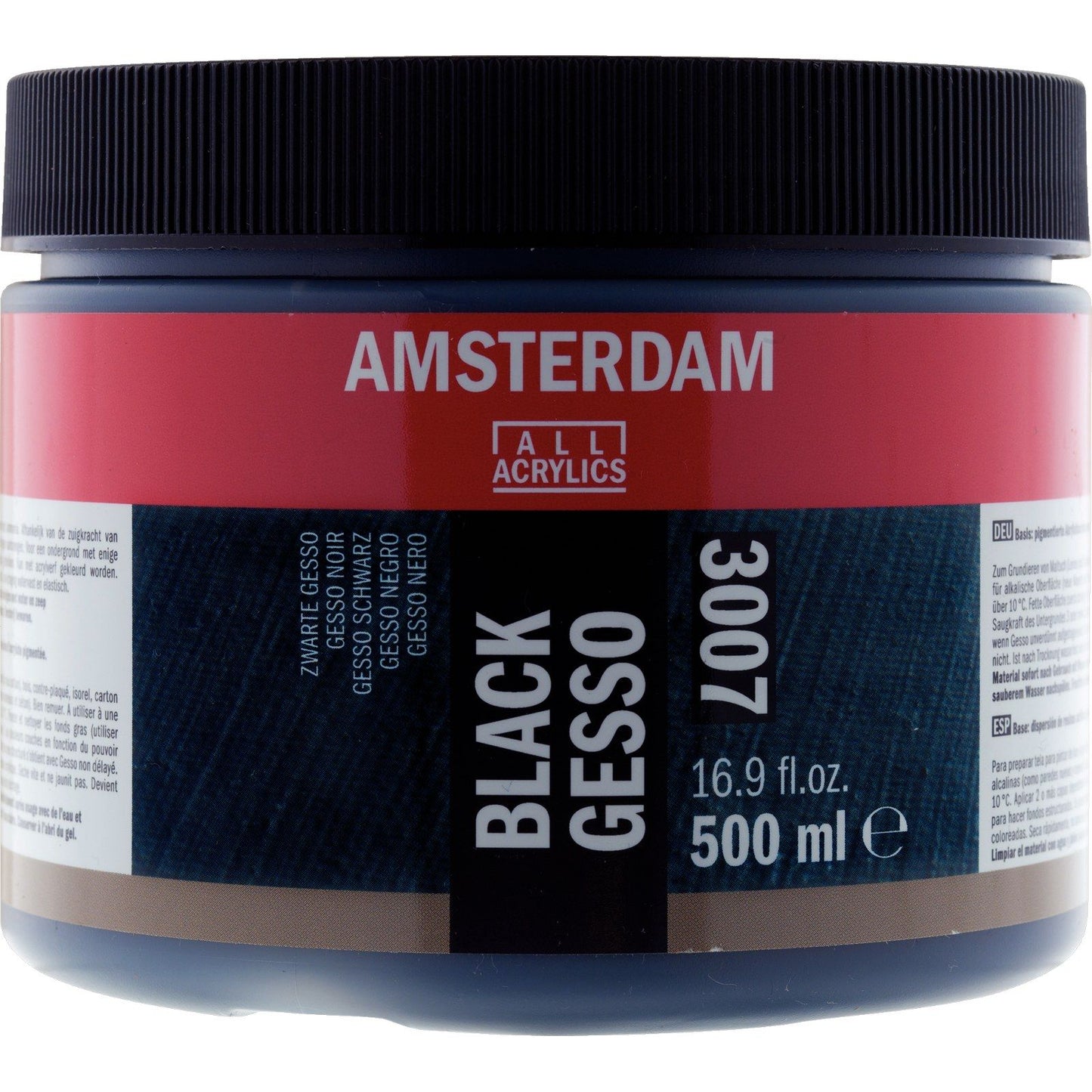 Amsterdam all acrylics amsterdam • gesso 3007 black 500ml