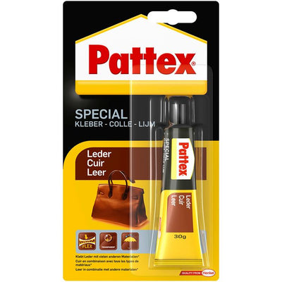 Pattex special leerlijm 30g | leerlijm voor fexibel hechtende ondergronden | transparante lijm voor leer tassen, schoenen en diverse reparaties | reparatie leerlijm voor stijlvol gebruik.