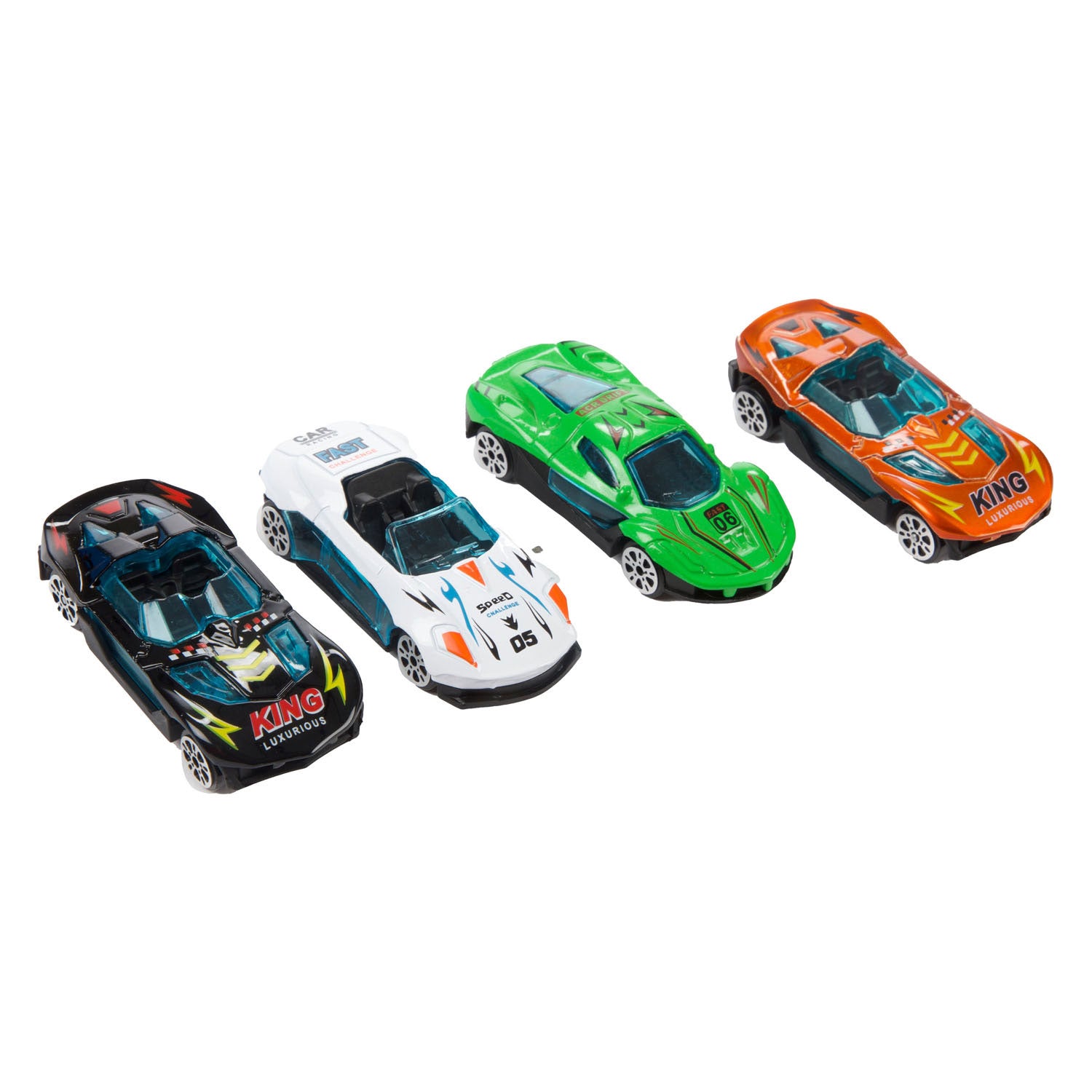 Toi-toys turbo racers opbergkoffer met 3 metalen auto's