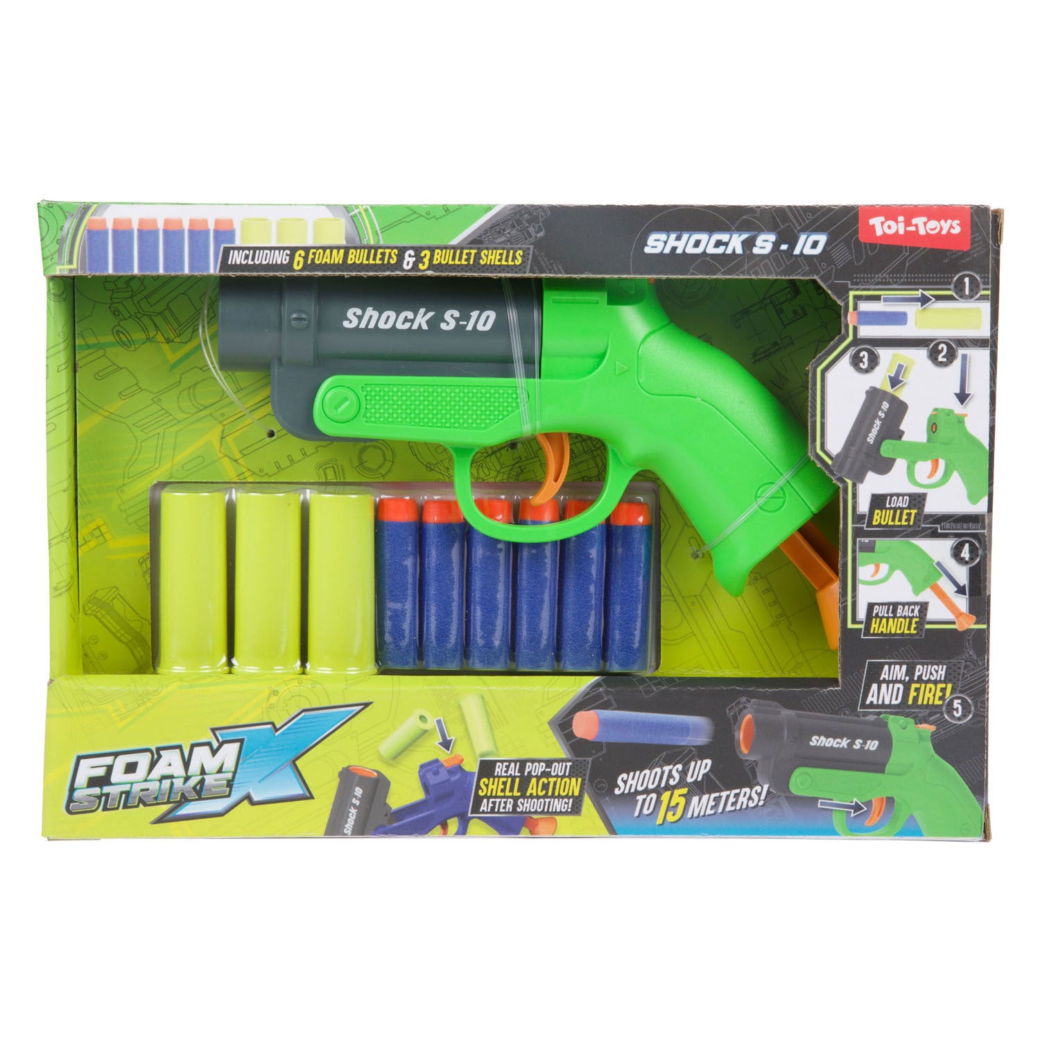 Toi-toys foam strikex pistool shot s-10 incl. foampijlen