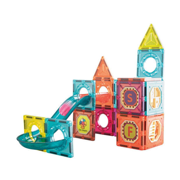 Toi-toys bouwset magneetpanelen knikkerbaan - 78dlg.