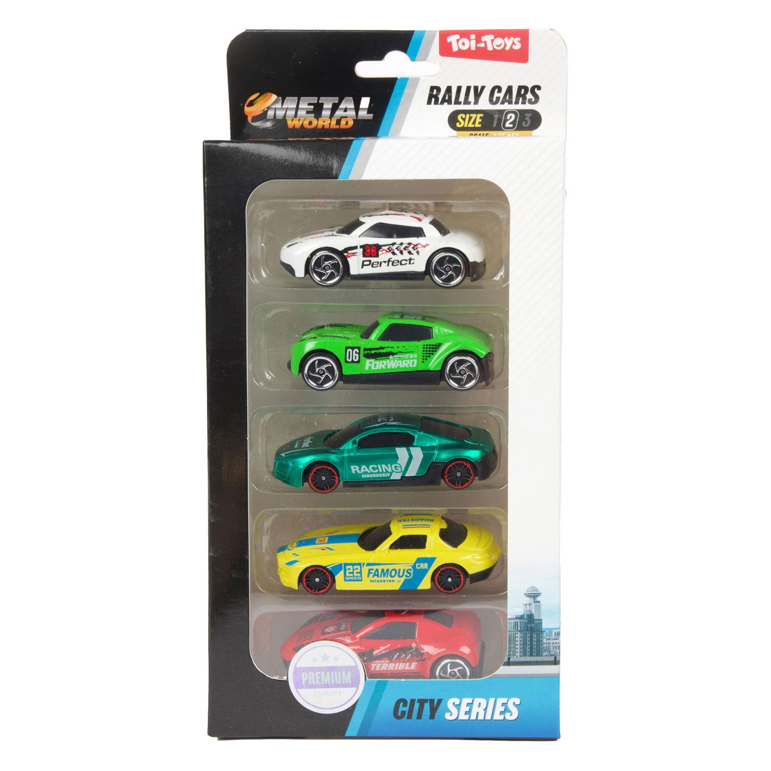 Toi-toys toi toys ralley auto's set a 5 metaal