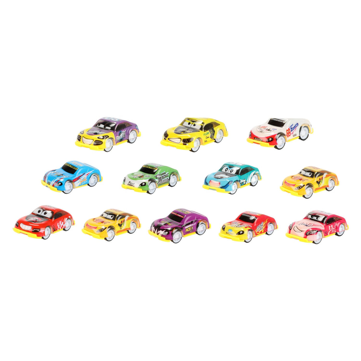 Turbo racers pull back rally auto's - 12st.