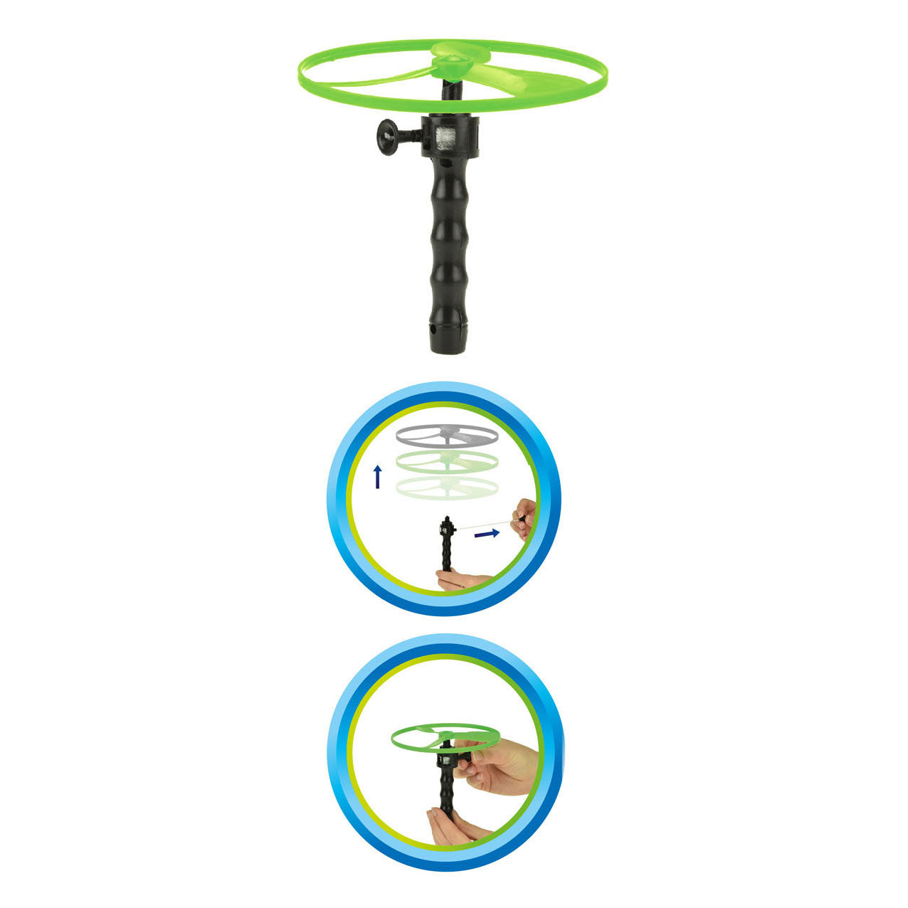 Toi-toys flying discs air 12 cm groen rood 3-delig