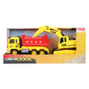 Vehicool kiepwagen met graafmachine