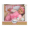 Baby Beau Babypop met Fles en Slabber, 40cm