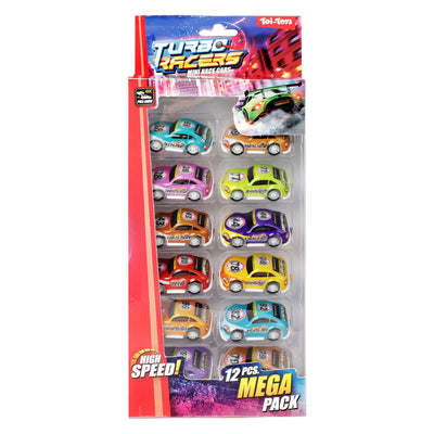 Toi-toys turbo racers pull back raceauto's, 12st.