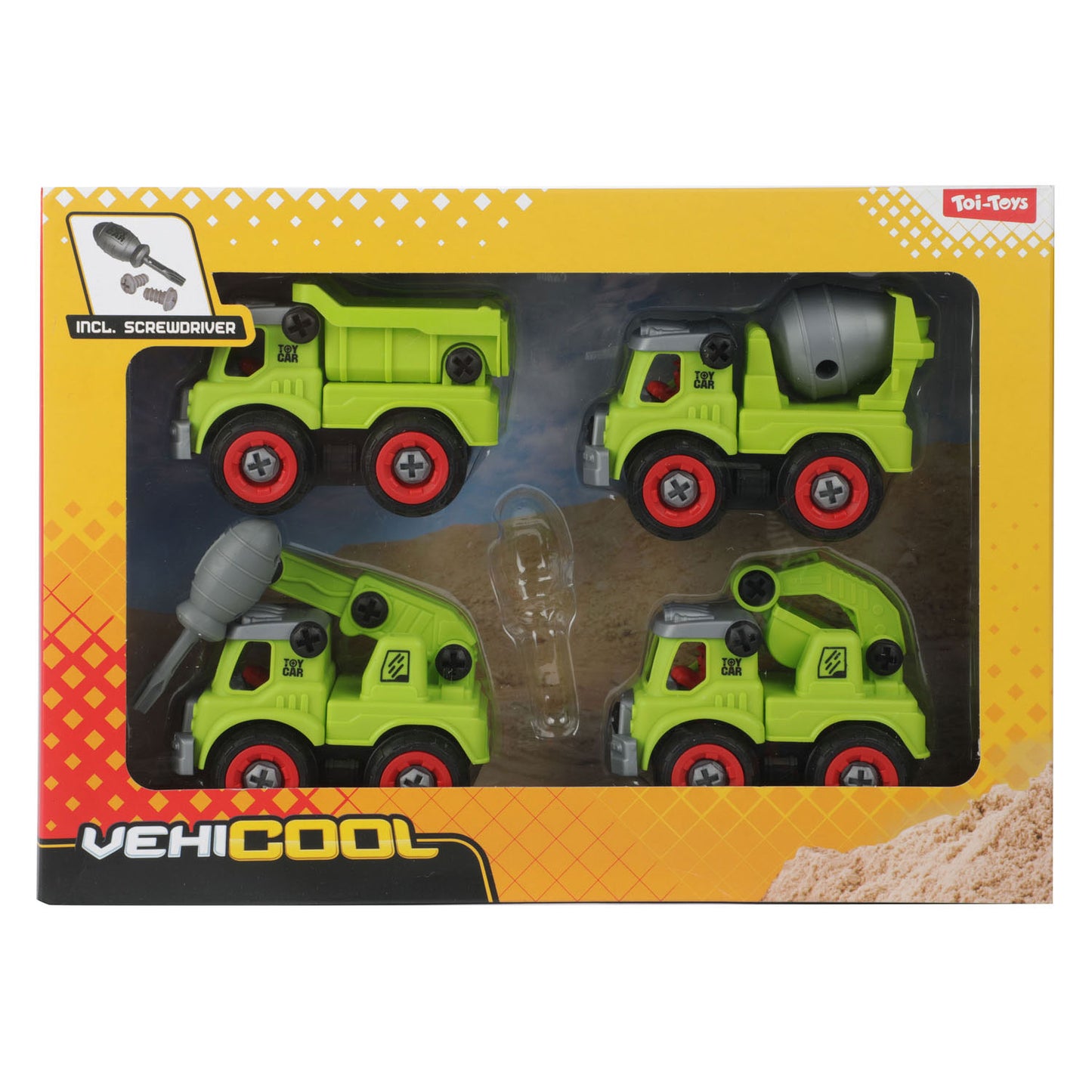 Toi-toys cars trucks bouwvoertuigen met schroevendraaier