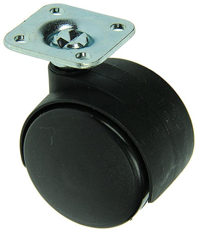 Mack by tente 1013569 - dubbel rol zwart m plaat 40mm | 10 stuks