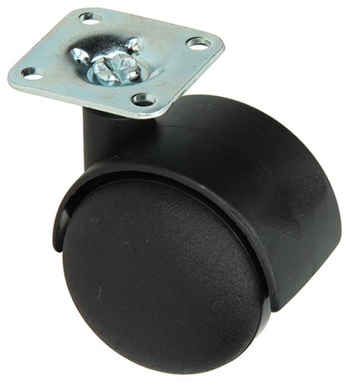 Mack by tente 1013570 - dubbel rol zwart m plaat 50mm | 10 stuks