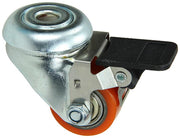 Mack by tente 1010124 - rol pu dubbele kogel.l centr. gat. rem 35mm oranje | 18 stuks - afbeelding 1