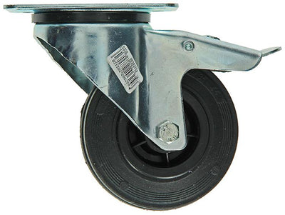 Mack by tente 1049123 - zw wiel bevestigingsplaat + rem rubber met nylon velg 100mm | 6 stuks