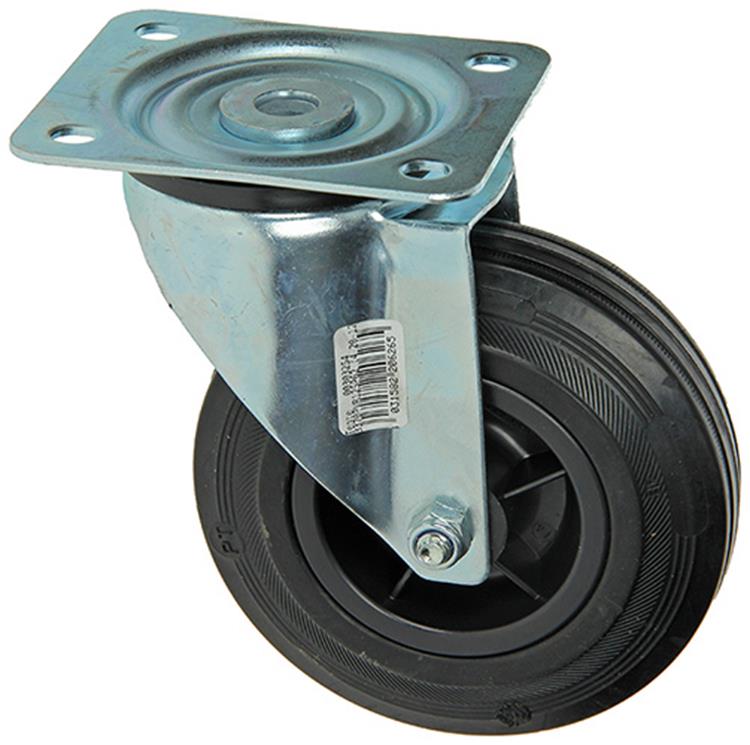 Mack by tente 1049125 - zwenkwiel bevestigingsplaat rubber met nylon velg 125mm | 8 stuks