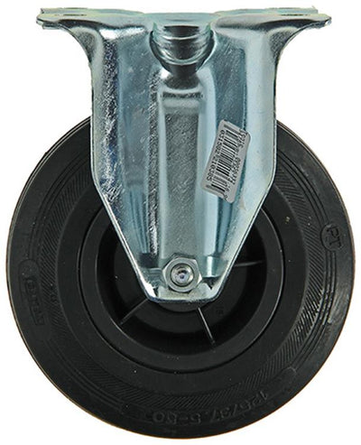 Mack by tente 1049127 - vast wiel bevestigingsplaat rubber met nylon velg 125mm | 4 stuks