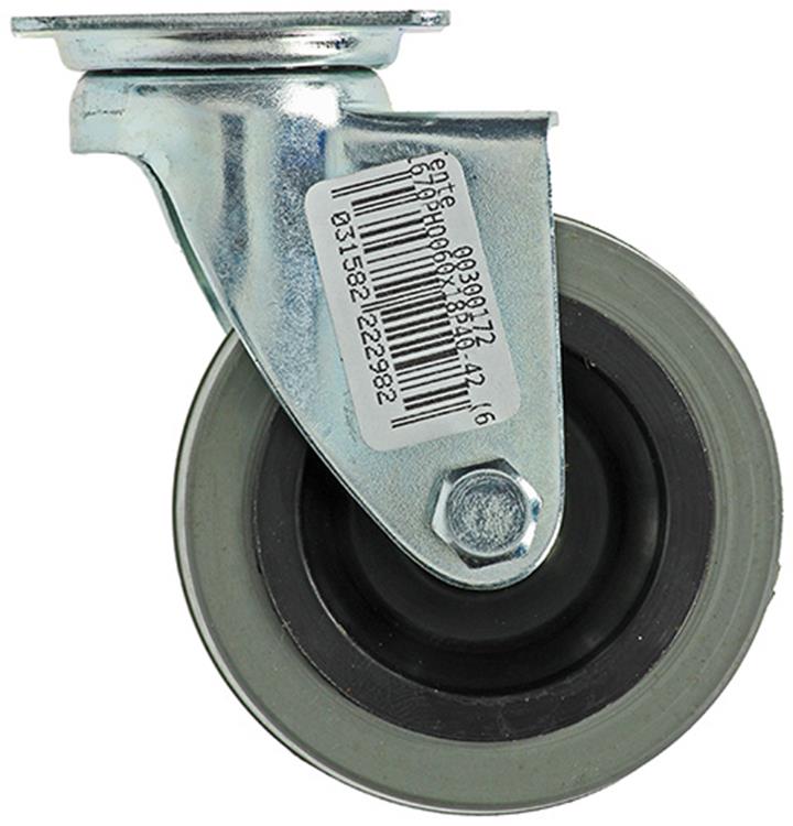 Mack by tente 1013184 - rubber rol 2 kogellagers met plaat 60mm | 12 stuks