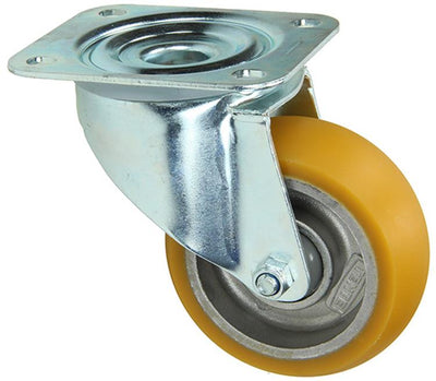 Mack by tente 1058937 - zwenkwiel, pu loopvlak plaat 125 mm | 4 stuks