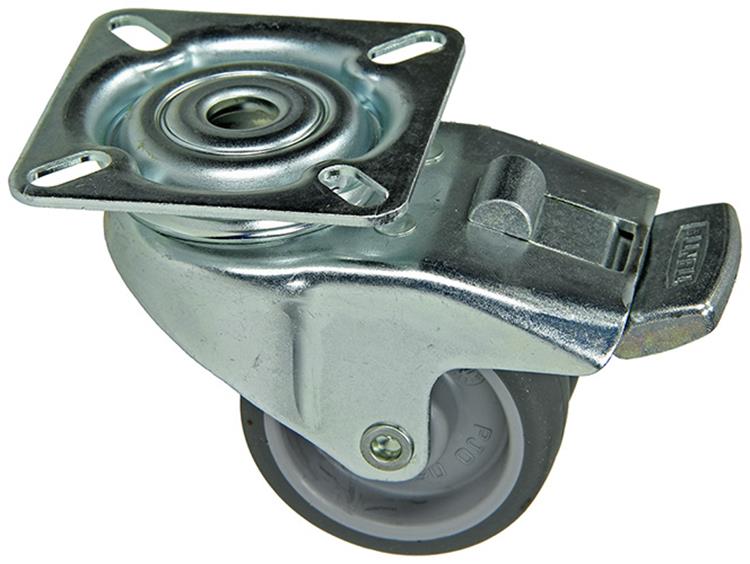 Mack by tente 1014735 - dubbel zwenkwiel 50mm op plaatmet rem | 8 stuks