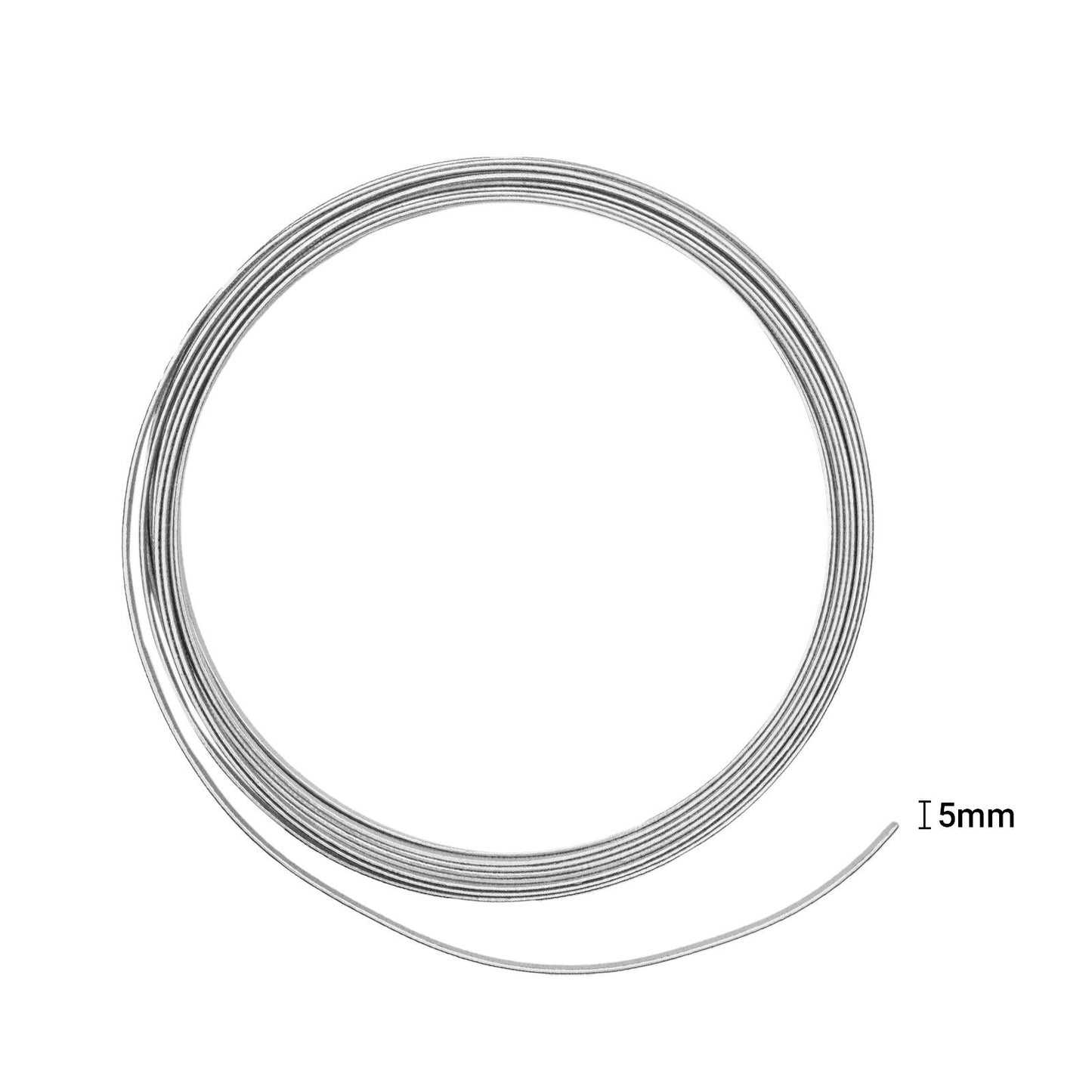 Vaessen creative • aluminiumdraad embossed plat 5mmx1mmx5m silver