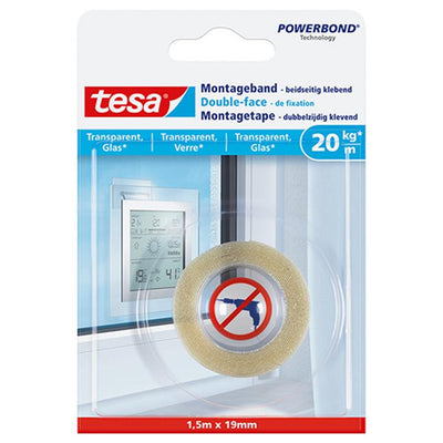 Tesa 1051179 - powerbond® montagetape transparant 1,5m:19mm | 6 stuks