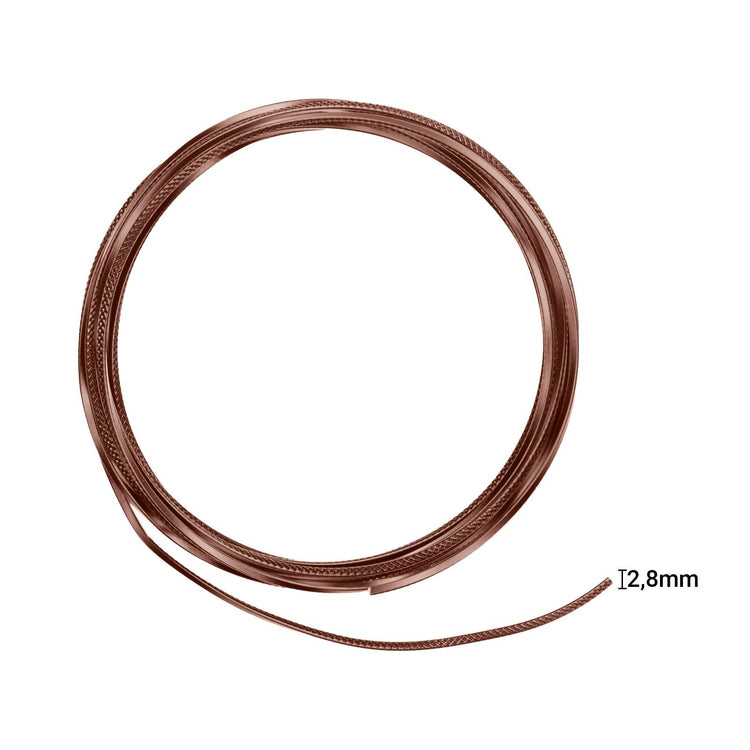 Vaessen creative • aluminiumdraad triangle embossed 2.8mmx5m chocolate