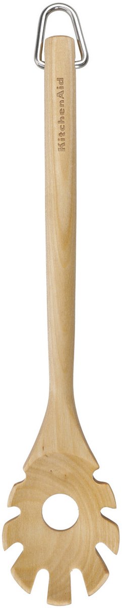 Kitchenaid pastalepel, spaghettilepel 35 cm, berkenhout, bruin -
