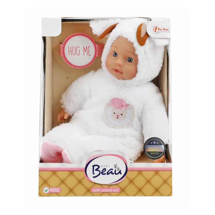 Beau-beau baby beau babypop in dierenpakje schaap