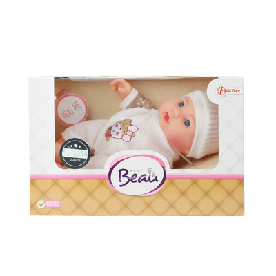 Baby Beau Babypop met Muts, 23cm