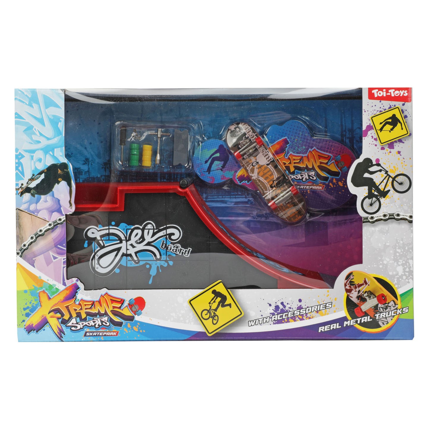 Toi-toys vingerskateboard of bmx fiets met skatebaan