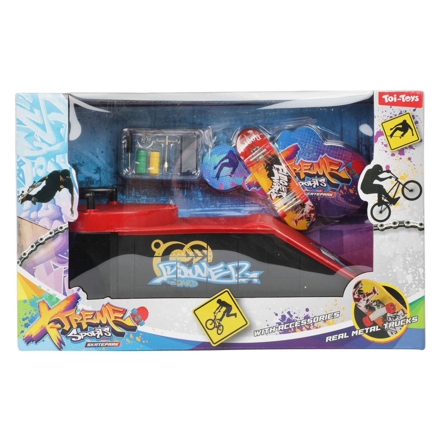 Toi-toys vingerskateboard of bmx fiets met skatebaan