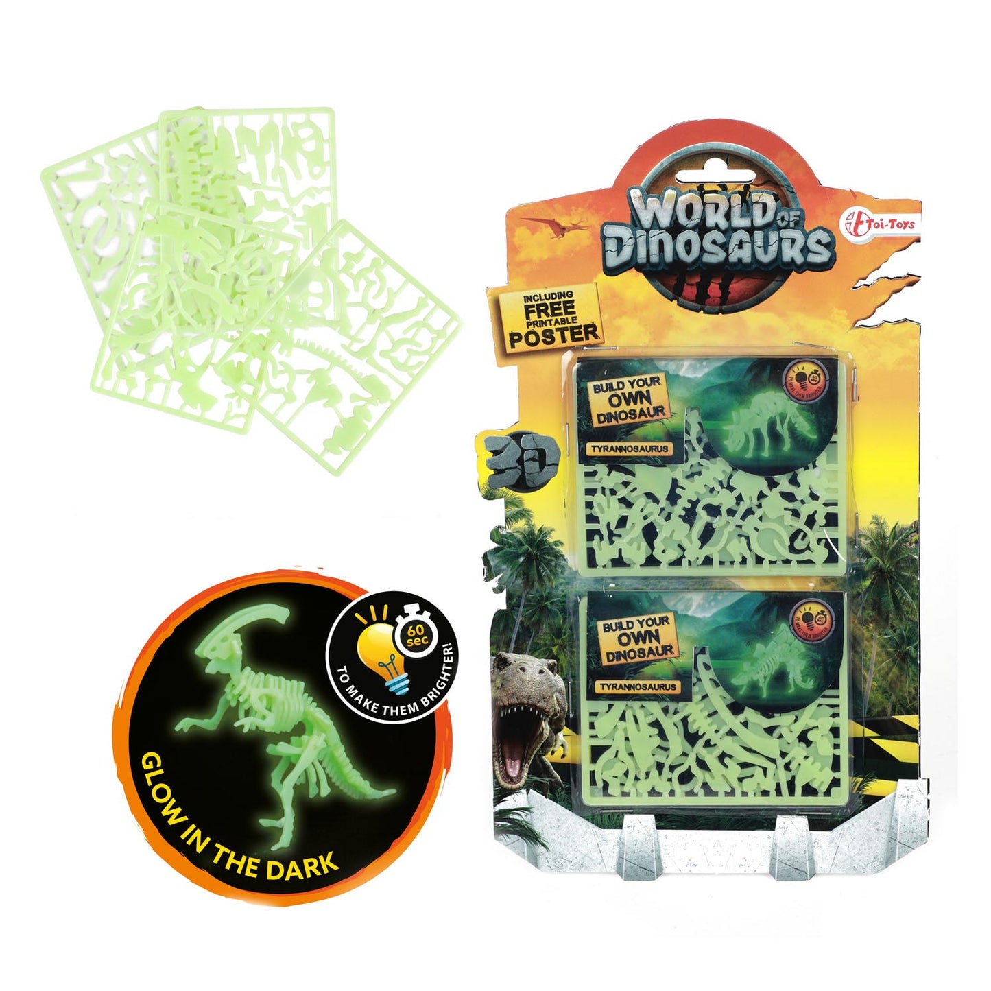 World of dinosaurs 3d puzzel glow in the dark