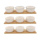 Food for fun set a 3 schaaltjes op bamboe plank 9x6x33cm